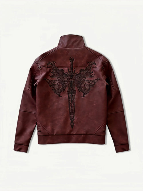 CRIMSON DEVIL HUNTER LEATHER JACKET