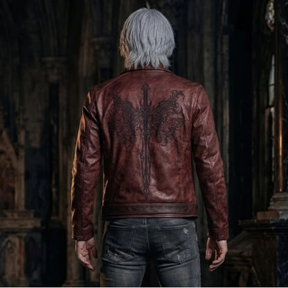 CRIMSON DEVIL HUNTER LEATHER JACKET